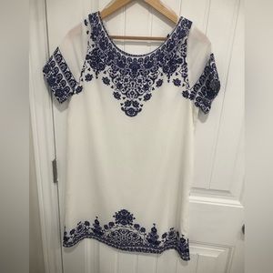 Showpo White Dress with Purple Floral Detail
